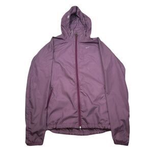 Nike Running‎ Windbreaker Jacket Womens Medium Hooded Athletic Track Purple